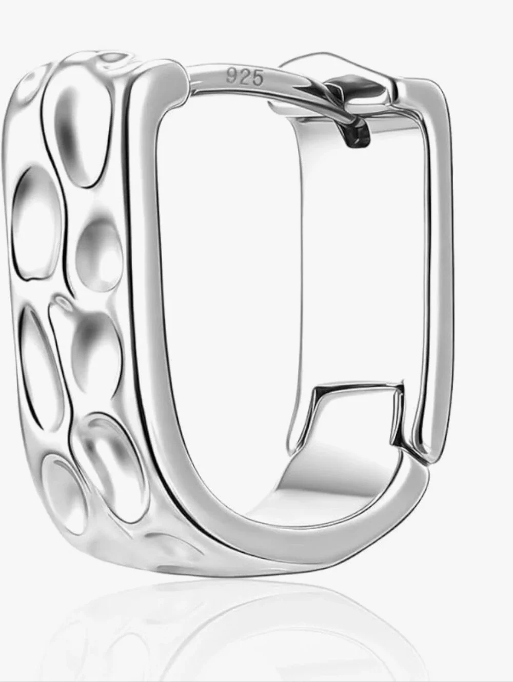 ✨ Jedora 925 Sterling Silver Textured Chunky Huggie Hoop Earrings ✨